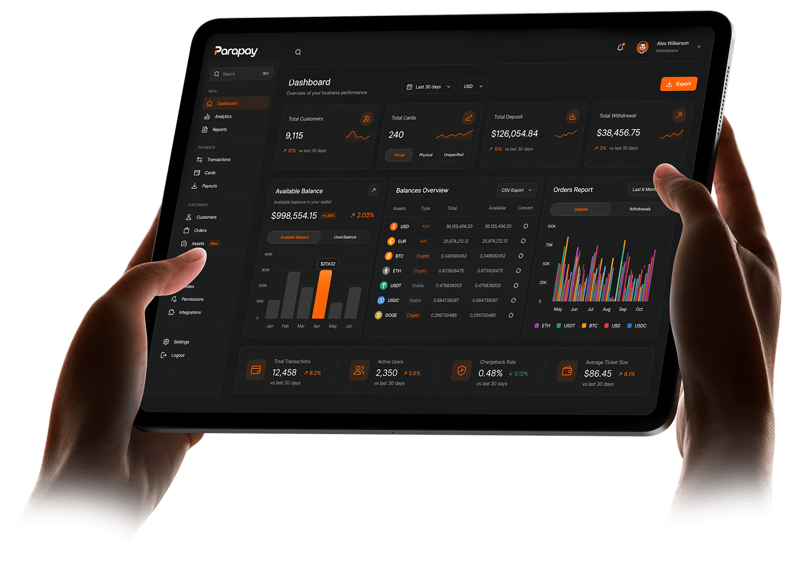 Parapay banking dashboard preview